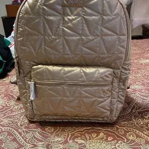 NWT MK Large Metalic Rose Gold Colored Backpack Michael Kors Rhea Zip Medium Backpack Primrose M - Walmart  main image 2